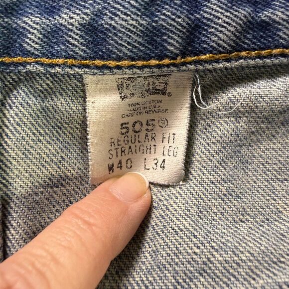 Levi's 505 Vintage Men's Jeans 40x34 Regular Fit Straight Leg Medium Wash - Picture 12 of 14